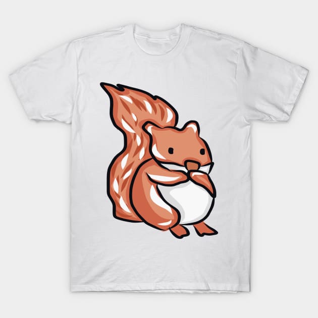 Winter squirrel individual sticker T-Shirt by Thedisc0panda